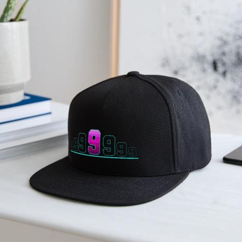Number 9 in Magenta: Varsity Font - Snapback Baseball Cap