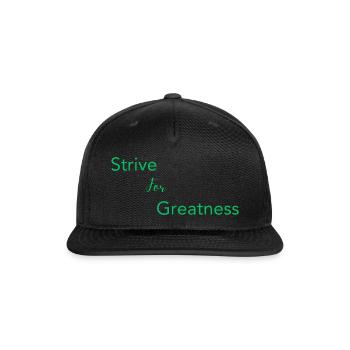 Strive For Greatness Green - Snapback Baseball Cap - black - Front