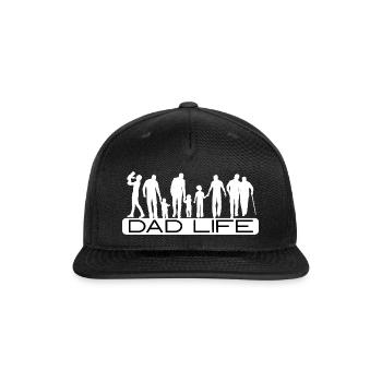 Dad Life Silhouette Family - Snapback Baseball Cap - black - Front