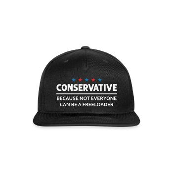 Conservative Republican Freeloader - Snapback Baseball Cap - black - Front