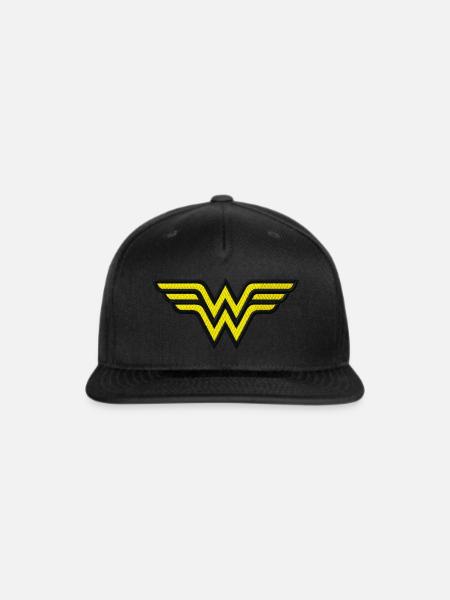 DC Comics Wonder Woman Logo Caps Embroidery - Snapback Baseball Cap - black