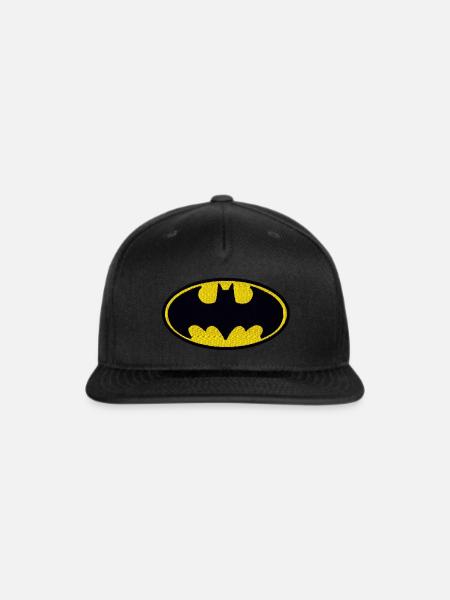 DC Comics Batman Logo Caps Embroidery - Snapback Baseball Cap - black