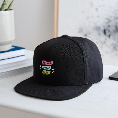 Bonjour Hola Hello Shirts - Snapback Baseball Cap