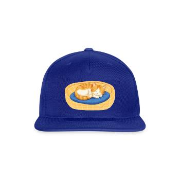 Sunny Orange Tabby on Blue Cushion - Snapback Baseball Cap - royal blue - Front