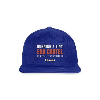 Running A Tiny Egg Cartel - Snapback Baseball Cap - royal blue - Front