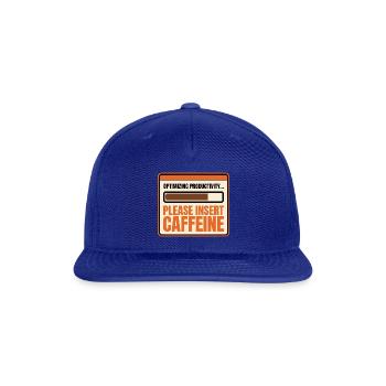 Optimize Productivity Coffee Loading Present - Snapback Baseball Cap - royal blue - Front