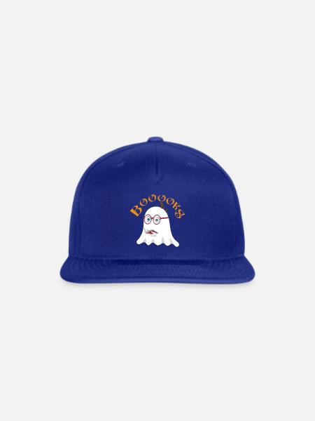 Bookish Ghost with Glasses - Snapback Baseball Cap - royal blue