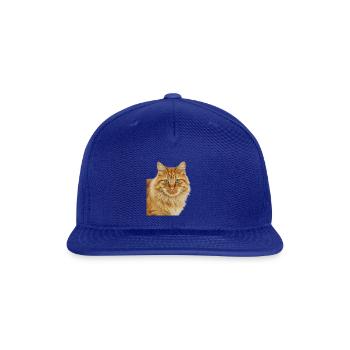 Orange Tabby Portrait - Snapback Baseball Cap - royal blue - Front