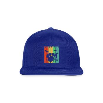 Vintage Retro Drummer. Drumming Kit. Rock 'N' Roll - Snapback Baseball Cap - royal blue - Front