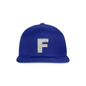 F, letter, letter F, initial, initial F, monogram, - Snapback Baseball Cap - royal blue - Front