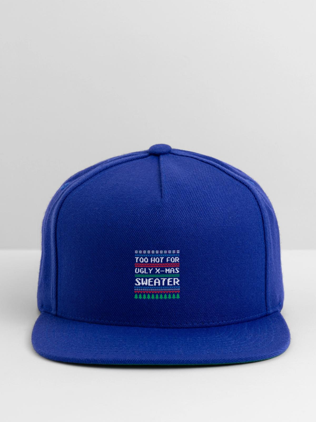 Ugly Christmas Sweater - Snapback Baseball Cap - royal blue - Front