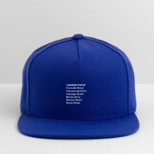 Street Names White Text - Snapback Baseball Cap