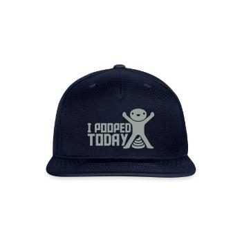 I pooped today quote - Snapback Baseball Cap - navy - Front