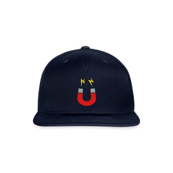 Magnet logo lightning funny - Snapback Baseball Cap - navy - Front