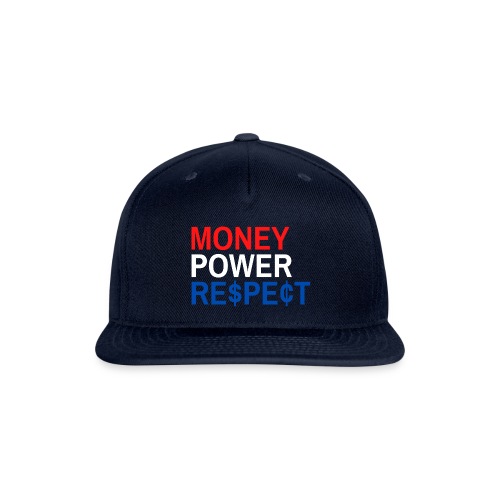 Money Power Respect (Red, White & Blue with $ & ¢) - Snapback Baseball Cap