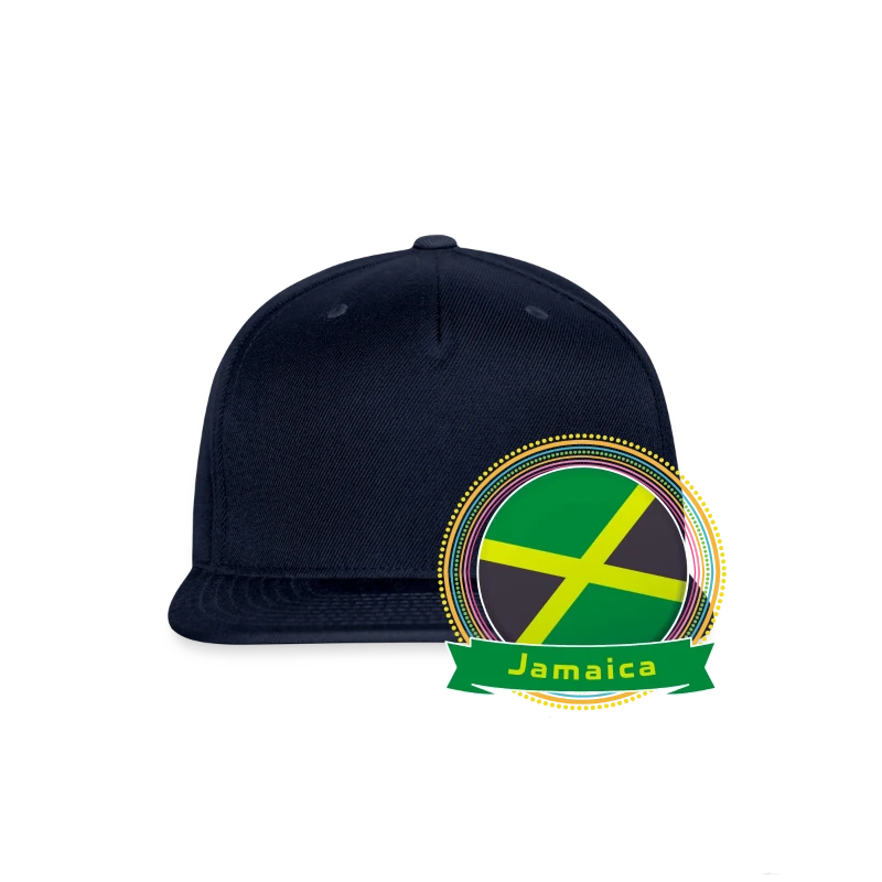 Jamaica Happy Holi Color Framed Jamaica Flag Banne - Snap-back Baseball Cap