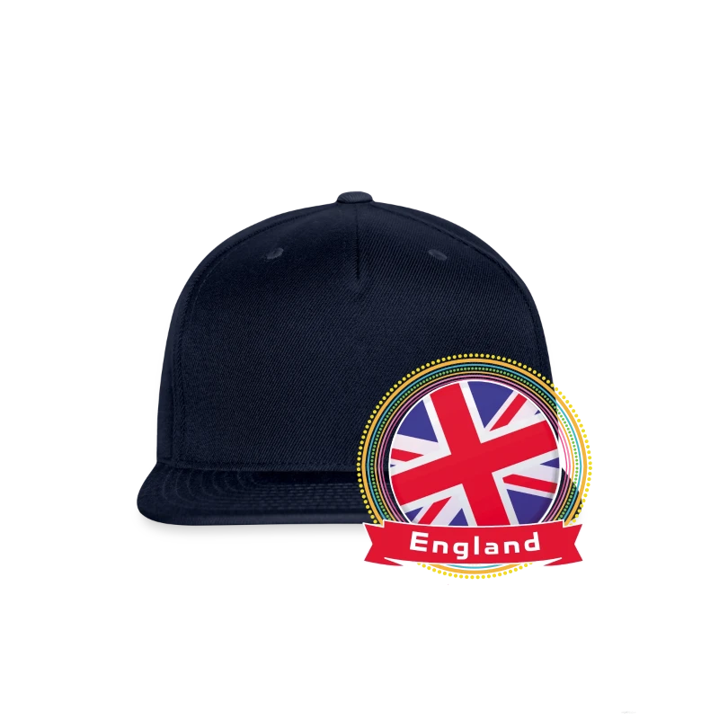 England Happy Holi Color Framed England Flag Banne - Snap-back Baseball Cap