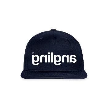 Angling Backwards In A White Font - Snapback Baseball Cap - navy - Front