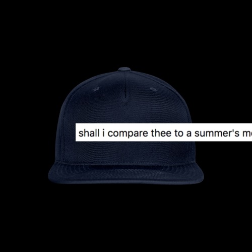 shall i compare thee to a summer's meme? - Snapback Baseball Cap
