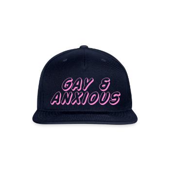 Gay & Anxious - Snapback Baseball Cap - navy - Front