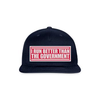 run better than government - Snapback Baseball Cap - navy - Front