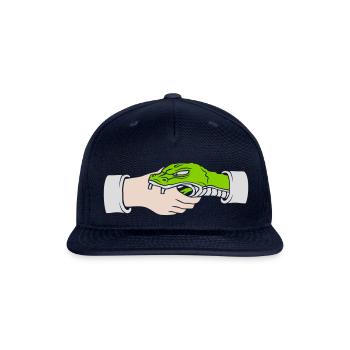 greeting handshake snake - Snapback Baseball Cap - navy - Front
