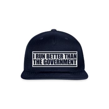 run better than government - Snapback Baseball Cap - navy - Front