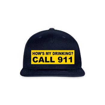 Funny Drinking 911 Shirt T Shirt - Snapback Baseball Cap - navy - Front