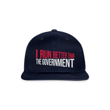 run better than government - Snapback Baseball Cap - navy - Front