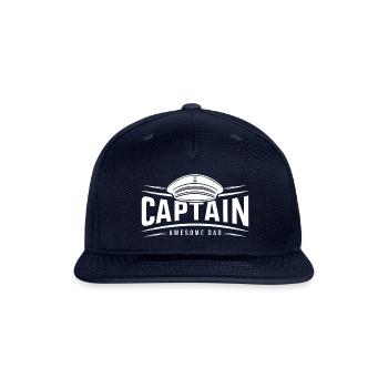 Captain Awesome Dad Saying Quote Father`s Day - Snapback Baseball Cap - navy - Front