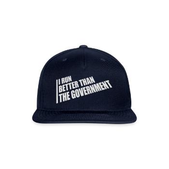 run better than government - Snapback Baseball Cap - navy - Front