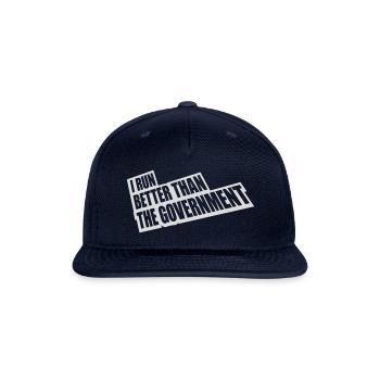 run better than government - Snapback Baseball Cap - navy - Front
