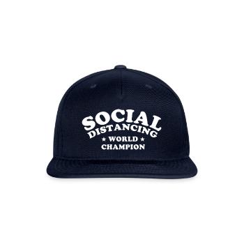 DESIGNSocial Distancing World Champion - Snapback Baseball Cap - navy - Front