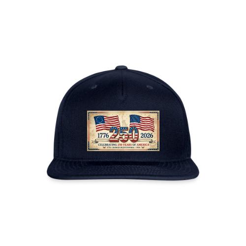 USA 250th Anniversary Flags Emblem - Snapback Baseball Cap