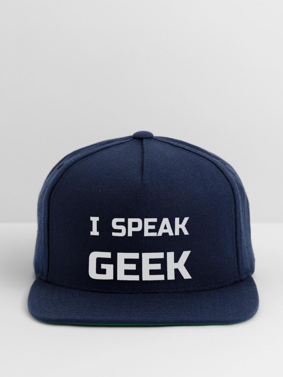 I Speak Geek - Snapback Baseball Cap - navy - Front