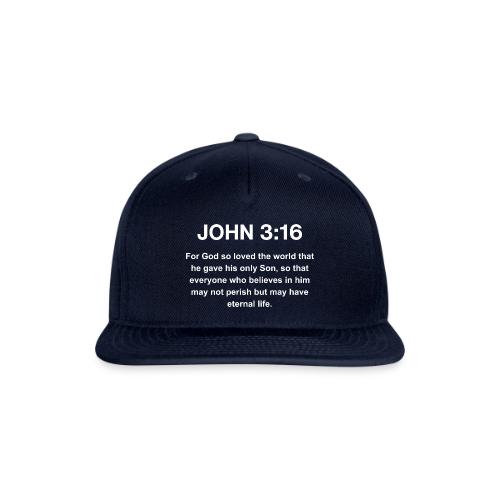 John 3:16 Christian Apparel â White - Snapback Baseball Cap