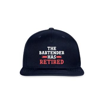 The Bartender Has Retired Barkeeper Waiter - Snapback Baseball Cap - navy - Front