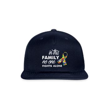 In This Family No One Fights Alone T-Shirt - Snapback Baseball Cap - navy - Front