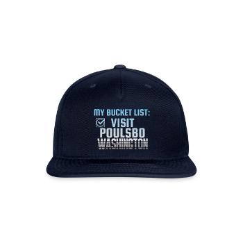 Poulsbo Washington Bucket List Home Town - Snapback Baseball Cap - navy - Front