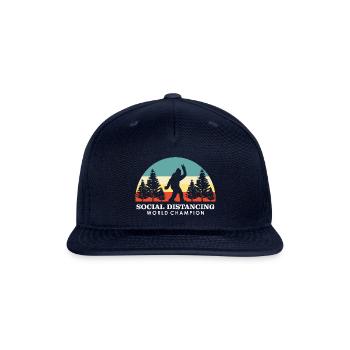 Bigfoot Social Distancing World Champion - Snapback Baseball Cap - navy - Front