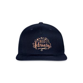 hello february - Snapback Baseball Cap - navy - Front