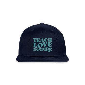 teach love inspire - Snapback Baseball Cap - navy - Front