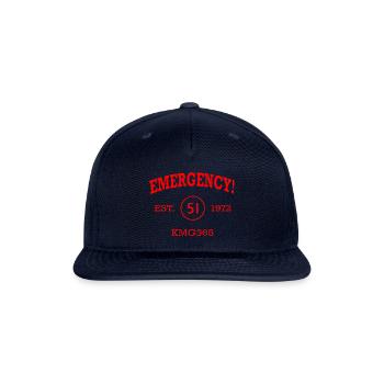 EMERGENCY Athletic Distressed Logo - Snapback Baseball Cap - navy - Front