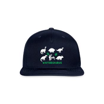 Waiter Saurus Dinosaur - Snapback Baseball Cap - navy - Front