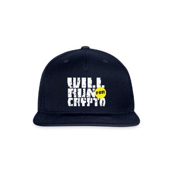 Will Run For Crypto - Snapback Baseball Cap - navy - Front