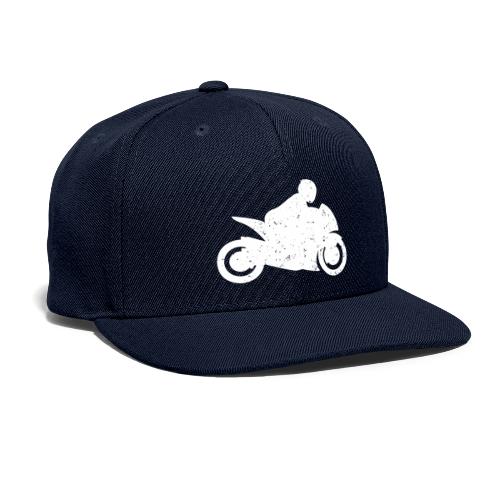 Super Sport Bike Motorcycle Rider Distressed - Snapback Baseball Cap