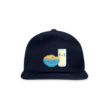 Kawaii Cute Breakfast - Snapback Baseball Cap - navy - Front