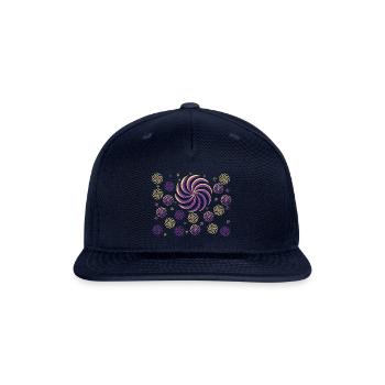 life flower, flower line art - Snapback Baseball Cap - navy - Front