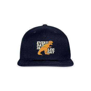 Every Day Is Leg Day - Snapback Baseball Cap - navy - Front