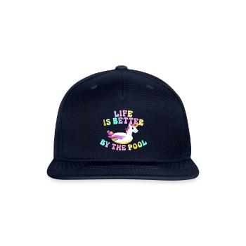 life is better by the pool - Snapback Baseball Cap - navy - Front